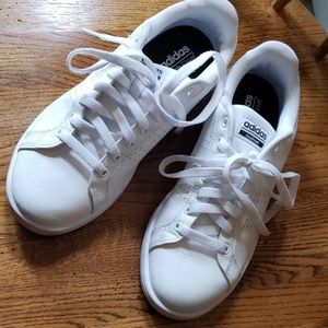 Women's Adidas All White Cloudfoam Sneaker Sz 8